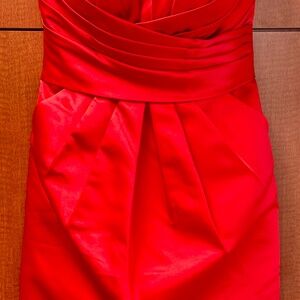 Red Satin Cocktail Dress
